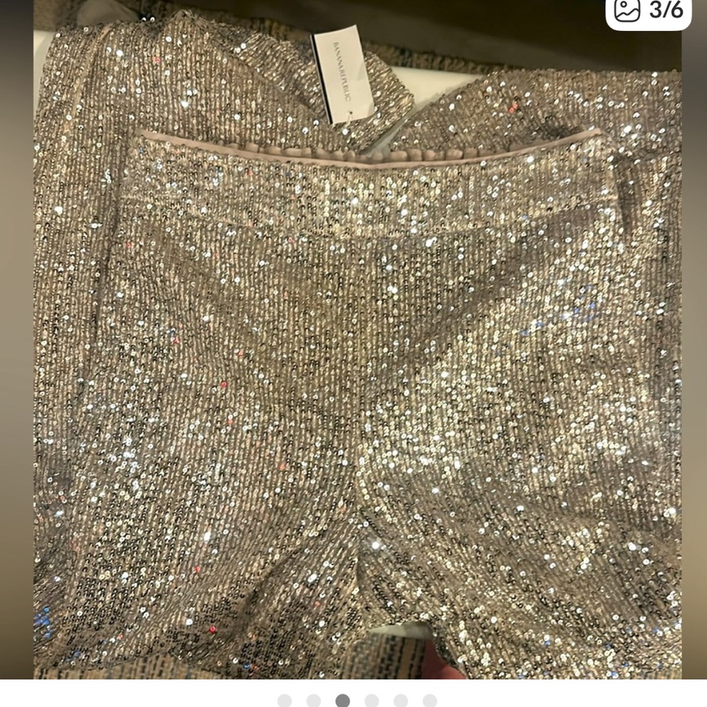 Banana Republic Champagne Sequin Wide Leg Pants - Picture 2 of 4